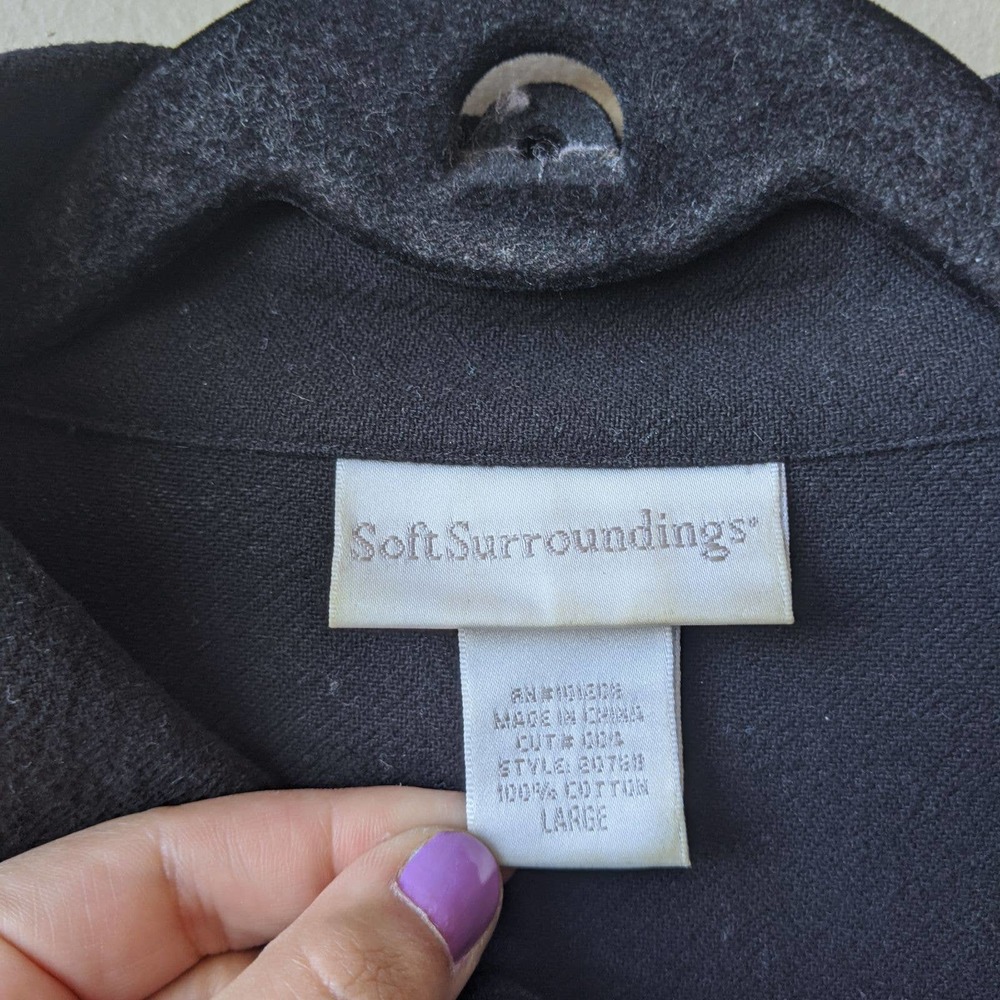 Soft Surroundings Black Button Down Collared Shirt - image 5